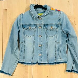 Horse Show Equestrian Denim Jacket | Silk Scarf Back | Graphic Horse Print
